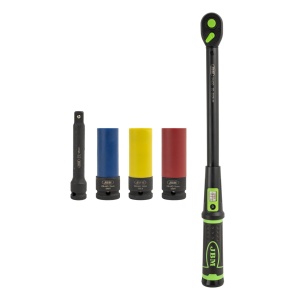 Set pentru strangere prezoane de roti, cheie dinamometrica 20–200 Nm + tubulare 17, 19 și 21 mm, JBM 54785 - Img 3