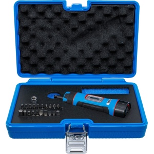 Set şurubelniţe dinamometrice | compact | cu Set biţi | 6,3 mm (1/4") | 1 - 8 Nm | 22 piese, BGS 7123