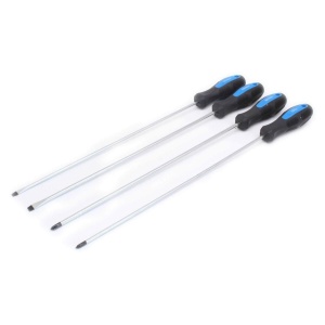 Set surubelnite extra lungi cu varf drept Plain Slot + profil cruce PH, 4 piese S-4SSG