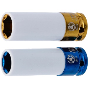Set tubulare de impact 17 - 19 mm cu protectie pentru jante din aliaj, antrenare 1/2", 2 piese , BGS 90107 - Img 1