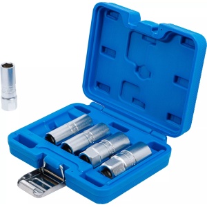 Set tubulare pentru bujii 14 - 16 - 18 - 21 mm cu profil Hexagon , antrenare 12.5 mm (1/2"), 5 piese, BGS 6641 - Img 3