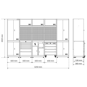 Sistem de unități de perete, Flex, lemn, 5 module, BGS 80140 - Img 6