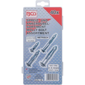 Sortiment de suruburi tip Molly, 40 bucati, BGS 8139 - Img 3