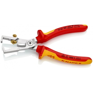 StriX® Cleste de dezizolat cabluri electrice cu manere multicomponent, testate VDE 1000V, lungime 180 mm, Knipex 1366180 - Img 2