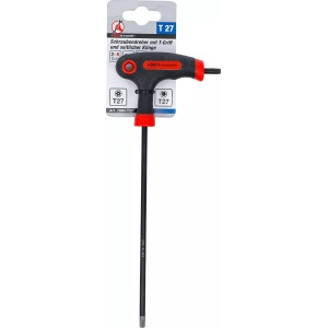 Şurubelniţa cu mâner T şi lama laterala | Profil T (pentru Torx) cu/fara alezaj T27, BGS DIY 7880-T27 - Img 4