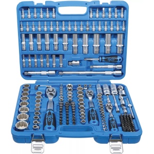 Trusa cu tubulare in 12 colturi, antrenare 6,3 mm (1/4") - 10 mm (3/8") / 12,5 (1/2"), 171 piese, BGS 2286