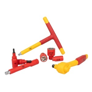 Trusa cu tubulare izolate VDE, clicket si prelungitoare, antrenare 3/8", 20 piese, JBM 53154 - Img 6