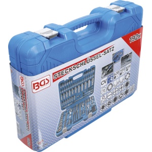 Trusa de tubulare cu profil hexagon ondulat (Super Lock) cu 3 clicheti, 1/4'' + 3/8'' + 1/2'', 192 piese, BGS 2292 - Img 6