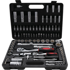 Trusa scule cu clicketi, biti si tubulare, antrenare 6,3 mm (1/4") / 12,5 mm (1/2"), 94 piese, BGS DIY 2296 - Img 1