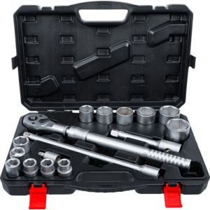 BGS 71024 Set chei tubulare cu clichet reversibil, extractabil 20 mm (3/4") 19 - 50 mm, 16 piese - Img 1