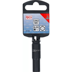 Cheie tubulară de impact, 6 colțuri, lungă, 6,3 mm (1/4"), 8 mm, B-7268 - Img 4