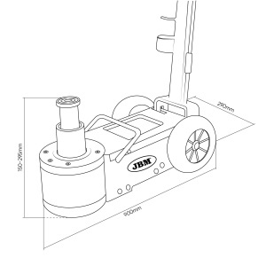 Cric hidraulic pentru camioane 20 / 40 tone, sarcina max. 40 tone, JBM 54516 - Img 7