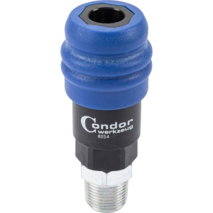 Cuplare rapidă cu aer comprimat, deblocare de siguranță în 2 trepte, 3/8" în exterior, Condor 8054 - Img 1