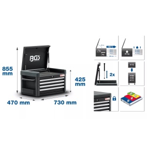 Dulap de scule cu 4 sertare special pentru dulap de scule BGS 4111,dimens. 43x73x48 cm, BGS 4112 - Img 2