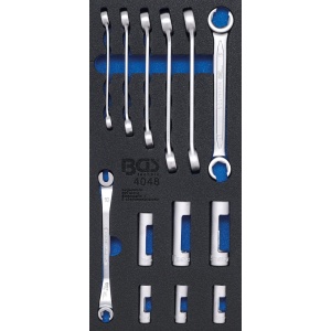 Echipare pentru dulap 1/3, chei de conducta si tubulare speciale, 13 piese, BGS 4048