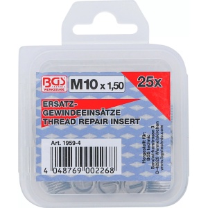 Insertii Helicoil pentru reparatii filete M10x1.5, 25 piese, BGS 1959-4 - Img 2