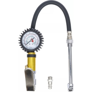 Manometru pentru roti cu tija si furtun flexibil 0-15 bari, BGS DIY 55412 - Img 1