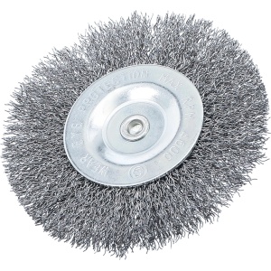 Perie de sarma circulara pentru bormasina cu codita de 6mm, diametru 100mm, max. 450 rpm, BGS 3077 - Img 3