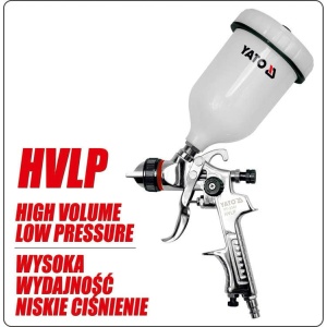 Pistol de vopsit HVLP cu duza de 1.5 mm, rezervor 0.6 litri, Yato YT-2341 - Img 3