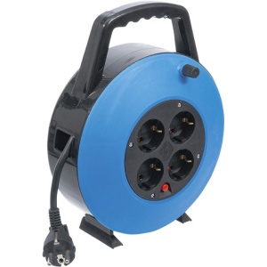 Rola prelungitor cablu electric 10 m, sectiune 3 x 1,5 mm², 4 prize, 3000 W, BGS DIY 3363 - Img 1