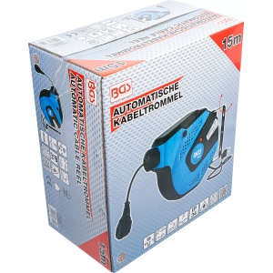 Rola prelungitor cablu electric cu strangere automata 3x1.5mm, lungime 15 m, BGS 3321 - Img 6