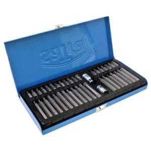 Set biti combinati, Imbus, Torx, Spline(XZN), antrenare 10mm(3/8") si 12.5mm(1/2"), 40 piese, Satra S-40BS2