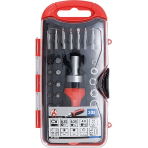 Set biti si chei tubulare, maner rotativ cu clichet pentru biti, 30 piese, BGS DIY 20130 - Img 3