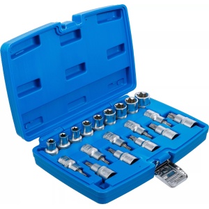 Set biti Torx T20-T70 si tubulare profil E E10-E24, antrenare 1/2", 19 piese, BGS 5100 - Img 3