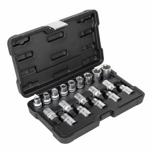 Set biti Torx T20-T70 si tubulare profil E-type E10-E24, antrenare 1/2", 19 piese, JBM 54266 - Img 2