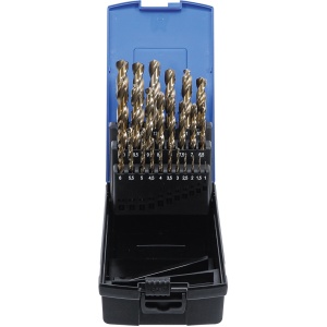 Set burghie oţel cu Cobalt HSS-G M35, 1 - 13 mm, 25 piese, BGS 116