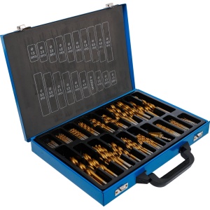 Set burghie spirale şi în trepte | HSS, Titan nitrurat, 1 - 10 mm, 231 piese, BGS 72130 - Img 2