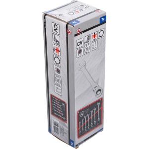 Set chei combinate cu clichet 8 - 19 mm, capete flexibile, 7 piese, BGS 90115 - Img 6