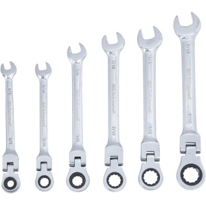 Set chei combinate cu clichet in Inch 1/4" - 9/16", capete flexibile, 6 piese, BGS DIY 30005 - Img 2