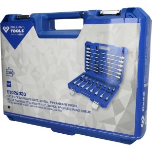 Set chei imbus cu tubulara 1/2", profil hexagon, 30 piese, Brilliant Tools BT022030 - Img 4