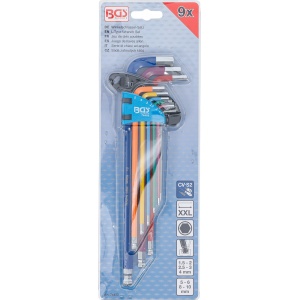 Set chei Imbus tip L cu cap sferic, extra lungi, multicolor 1,5 - 10 mm, 9 piese - Img 4