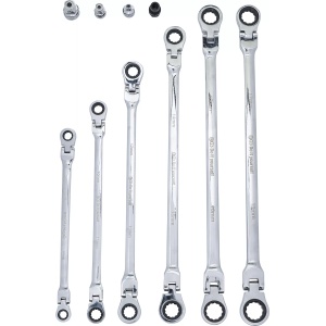 Set chei inelare cu clichet dublu articulate 8 - 19 mm, 10 piese, BGS DIY 91541 - Img 3