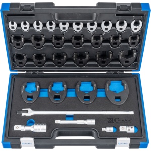 Set chei speciale crowfoot 10-50 mm, antrenare 3/8"+1/2"+3/4", 32 piese, Condor 37338 - Img 1