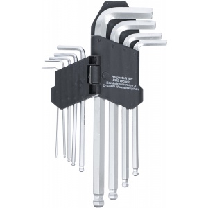 Set chei tip L | Inbus / Inbus cu cap sferic 1,5 - 10 mm | 9 piese, BGS Diy 815 - Img 3