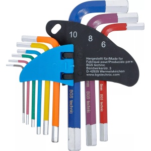 Set chei tip L multicoloră scurte hexagon interior 1,5 - 10 mm 9 piese - Img 3