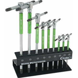 Set chei Torx T-star T10-50 cu mâner in T cu 3 cai, 9 piese, Condor 2019 - Img 1
