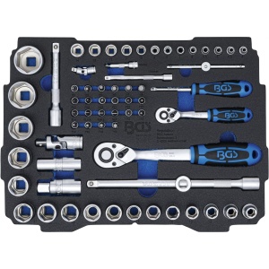 Set chei tubulare 6,3 mm (1/4") / 12,5 mm (1/2") in suport din spuma pentru systainer® BOXSYS 1 & 2, 65 piese, BGS 3351 - Img 1