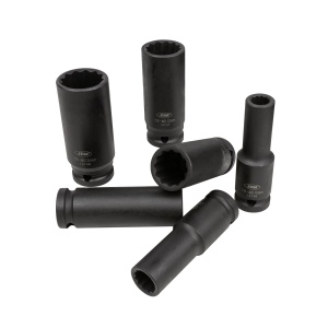 Set chei tubulare de impact cu 12 colturi, antrenare 1/2", 11 piese, JBM 53744 - Img 2