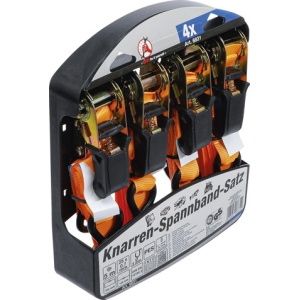 Set chingi de tensionare cu clichet si carlige de prindere, lungime 5 m x 25 mm, 4 piese, BGS DIY 6831 - Img 3
