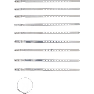 Set coliere pentru burdufuri de ax oţel superior inox 7 mm 20 - 50 mm 10 piese, BGS 70327 - Img 2