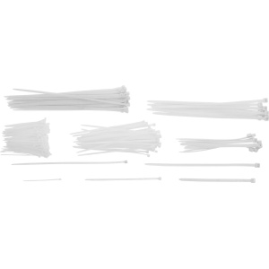 Set coliere pentru cablu | alb | 100 - 300 mm | 250 piese, BGS DIY 80778 - Img 2