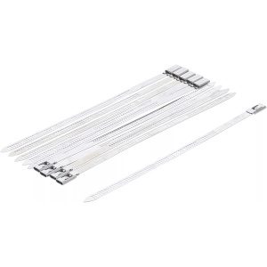 Set coliere pentru cablu | inoxidabila | inox | 7,0 x 200 mm | 10 piese, BGS DIY 80780 - Img 1