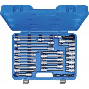 Set cu biti Imbus, Torx, Torx PlusTS, Ribe si Spline (XZN), antrenare cu tubulara 1/4" + 1/2", 38 piese, BGS 5184 - Img 4