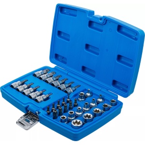 Set cu biti Torx T10 - T60 si tubulare Profil E E4 - E20, antrenare cu cu tubulara 3/8", 34 piese , BGS 5021 - Img 2
