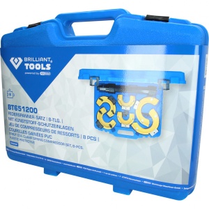 Set de prese pentru arcuri, cu insertii de protectie din material plastic, 15 piese, Brilliant Tools BT651200 - Img 4