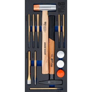 Set dornuri, dalti si ciocane in termoformat, 14 piese, BGS 4129 - Img 1